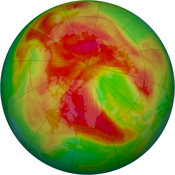 Arctic ozone map for 01 April 1989